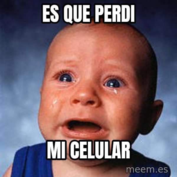 Crying Baby meme: es que perdi / mi celular