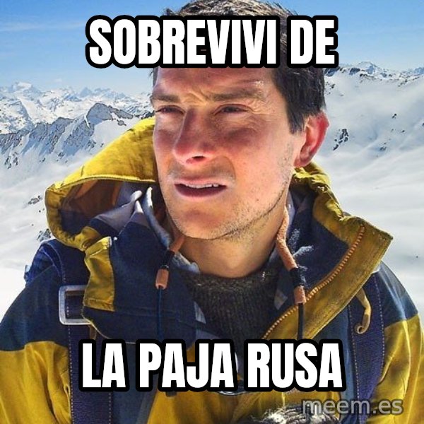 Bear Grylls meme: sobrevivi  de / la paja rusa