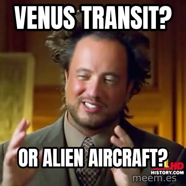 Giorgio A Tsoukalos Hair meme: Venus Transit? / Or alien aircraft?