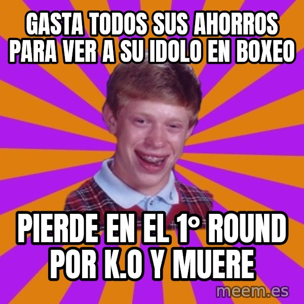 Unlucky Brian Strikes Again meme: gasta todos sus ahorros para ver a su idolo en boxeo / pierde en el 1° round por k.o y muere