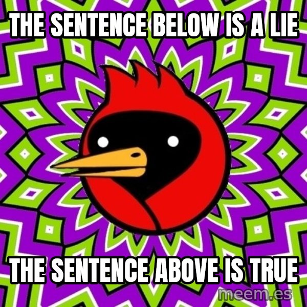 Omsk Crow meme: the sentence below is a lie / the sentence above is true