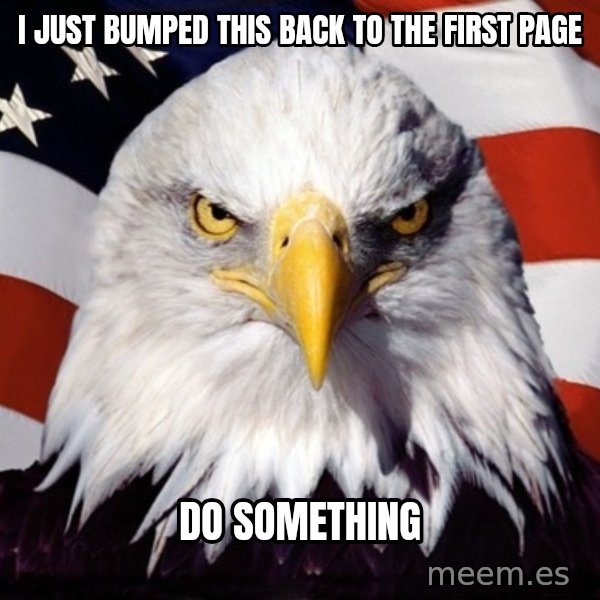 American Pride Eagle meme: i just bumped this back to the first page / do something