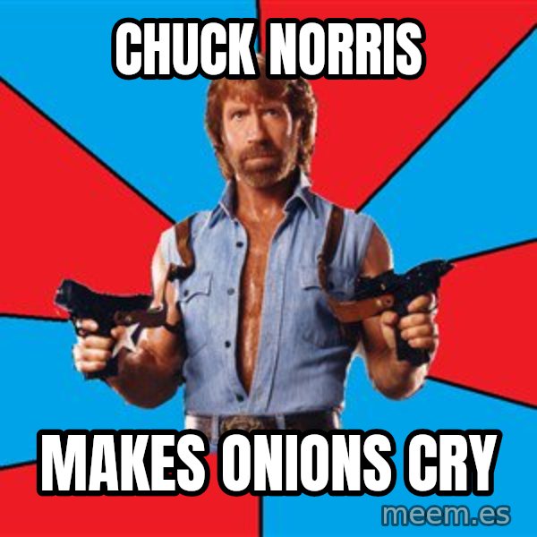 Chuck Norris  meme: Chuck norris / makes onions cry
