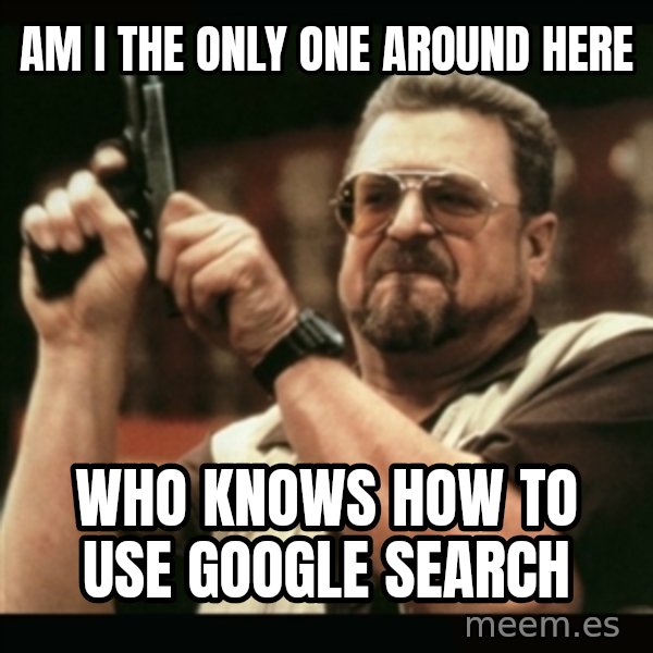 am i the only one around here meme: am I the only one around here / who knows how to use google search