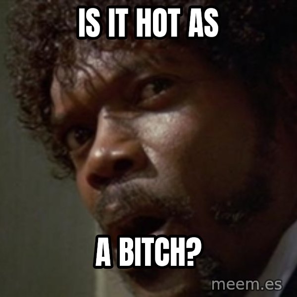 Angry Samuel L Jackson meme: IS IT HOT AS / A BITCH?