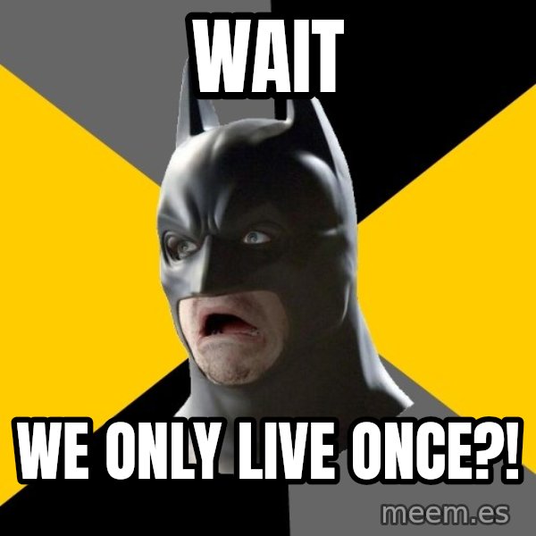Bad Factman meme: wait / we only live once?!