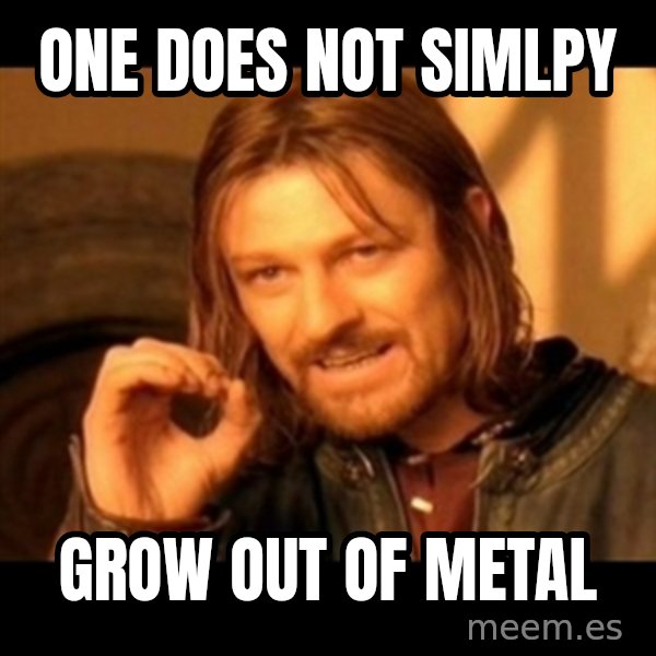 Does not simply walk into mordor Boromir  meme: ONE DOES NOT SIMLPY / GROW OUT OF METAL