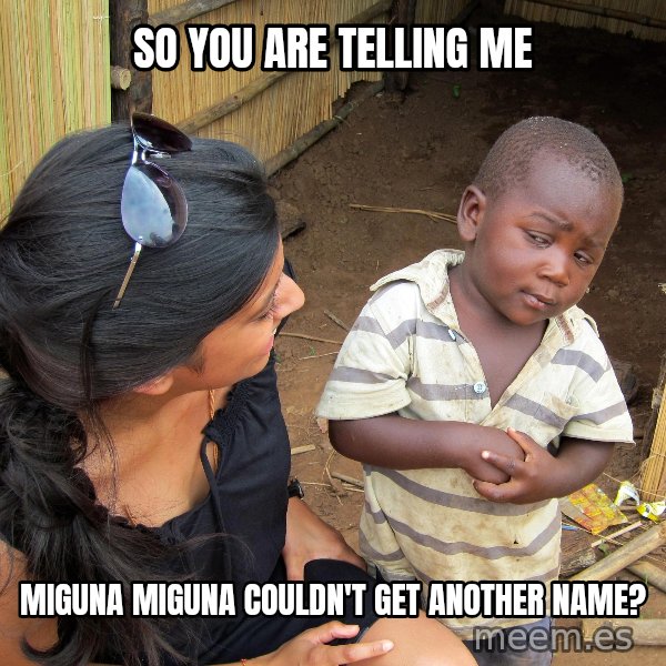 Skeptical African Child meme: So you are telling me / miguna miguna couldn't get another name?