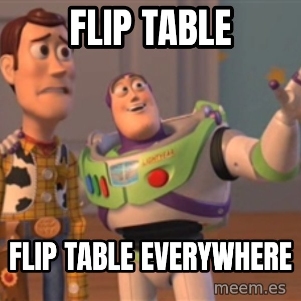 Tseverywhere meme: FLIP TABLE / FLIP TABLE EVERYWHERE