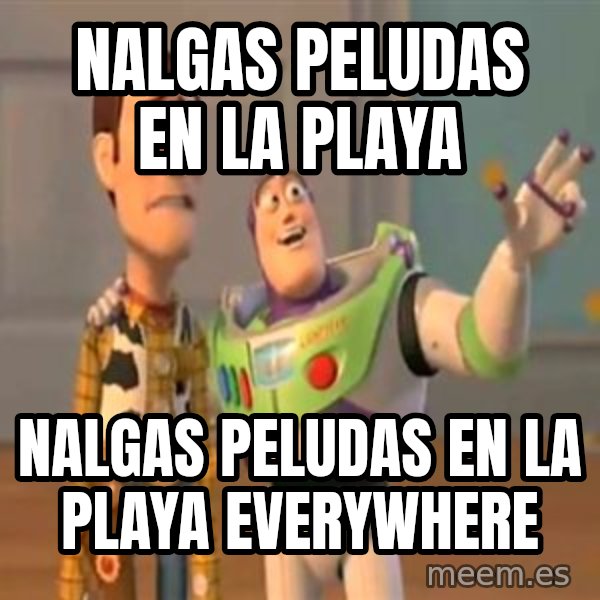 X, X Everywhere  meme: NALGAS PELUDAS EN LA PLAYA / NALGAS PELUDAS EN LA PLAYA EVERYWHERE