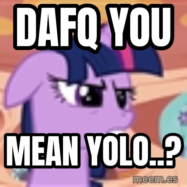My Little Pony meme: Dafq you / mean YOlo..?
