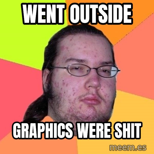 gordo granudo meme: went outside / graphics were shit