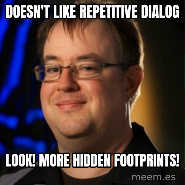 Jay Wilson Diablo 3 meme: doesn't like repetitive dialog / look! More hidden footprints!