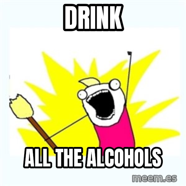 All the things meme: Drink / All the Alcohols