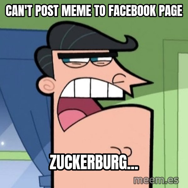 Dinkleberg meme: can't post meme to facebook page / zuckerburg...