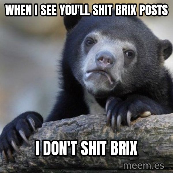 Confession Bear meme: when i see you'll shit brix posts / i don't shit brix