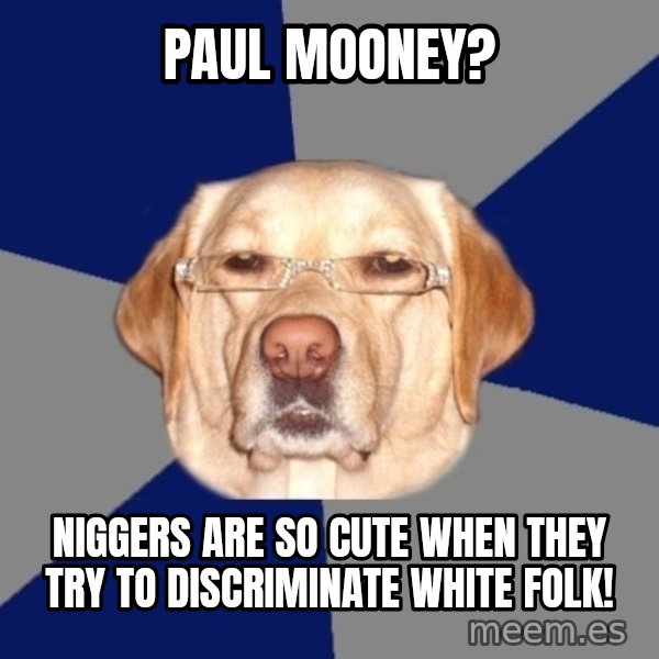 Racist Dawg meme: paul mooney? / niggers are so cute when they try to discriminate white folk!