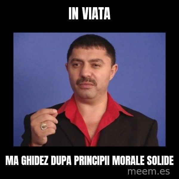 Manelistul Nicolae Guta meme: in viata / ma ghidez dupa principii morale solide