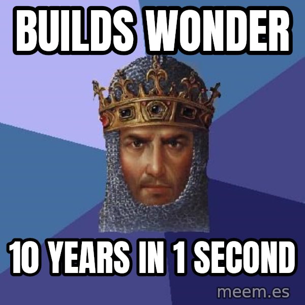 Age Of Empires meme: Builds wonder / 10 years in 1 second