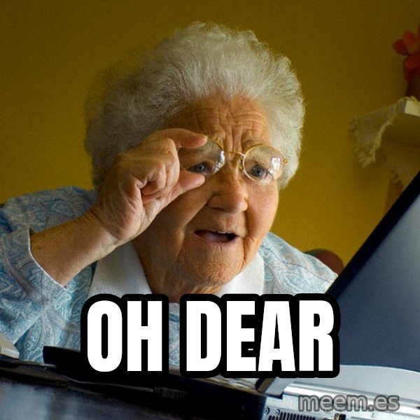 Internet Grandma Surprise meme: Oh Dear