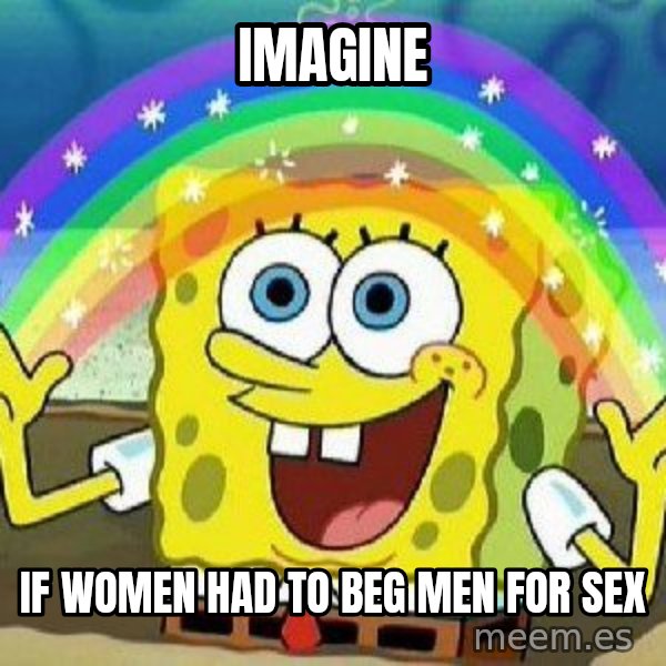 Imagination meme: imagine / if women had to beg men for sex