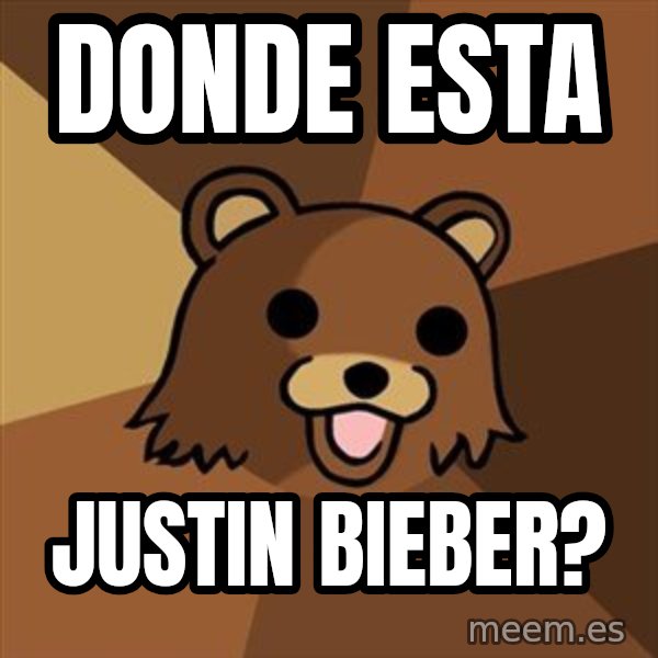 Pedobear meme: DONDE ESTA / JUSTIN BIEBER?