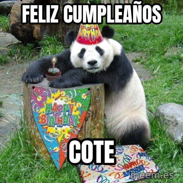 Happy Birthday Panda meme: feliz cumpleaños / cote