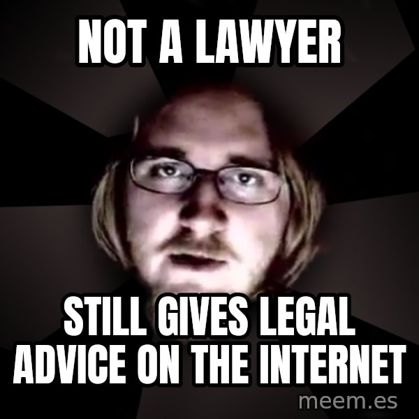 typical atheist meme: Not a lawyer / Still gives legal advice on the internet