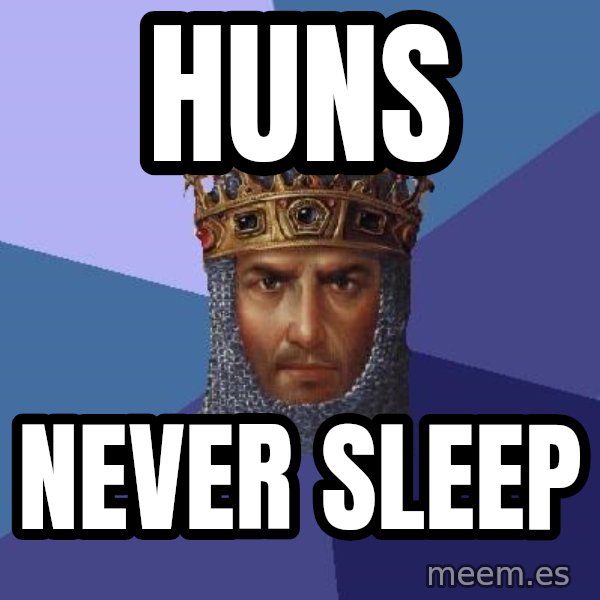 Age Of Empires meme: huns / never sleep