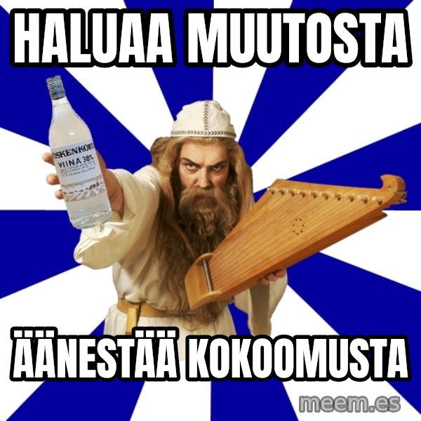 FinnishProblems meme: haluaa muutosta / äänestää kokoomusta