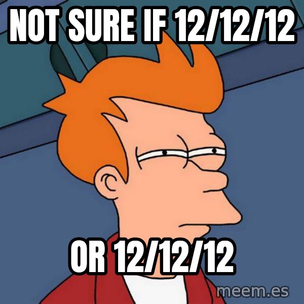 Futurama Fry meme: Not sure if 12/12/12 / Or 12/12/12