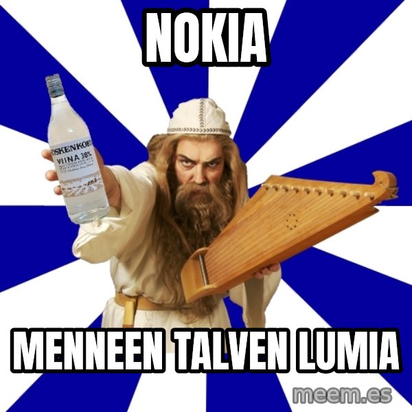 FinnishProblems meme: Nokia / Menneen talven lumia