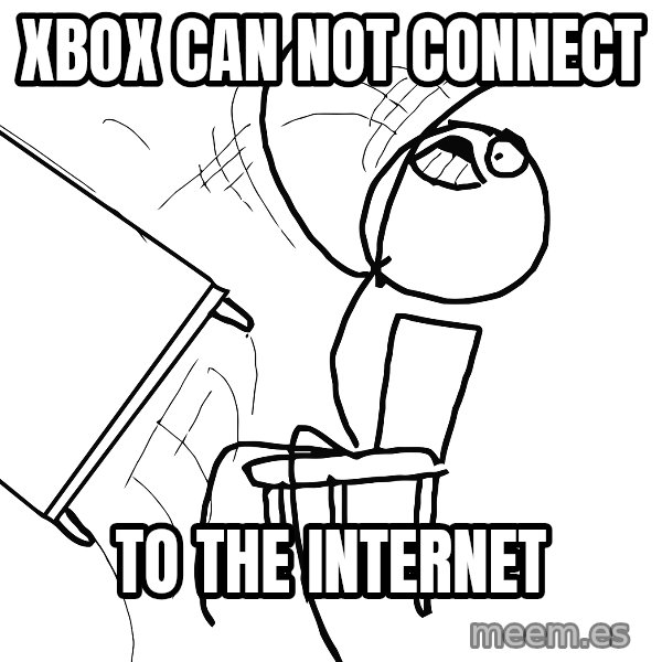 Desk Flip Rage Guy meme: xbox can not connect / to the internet
