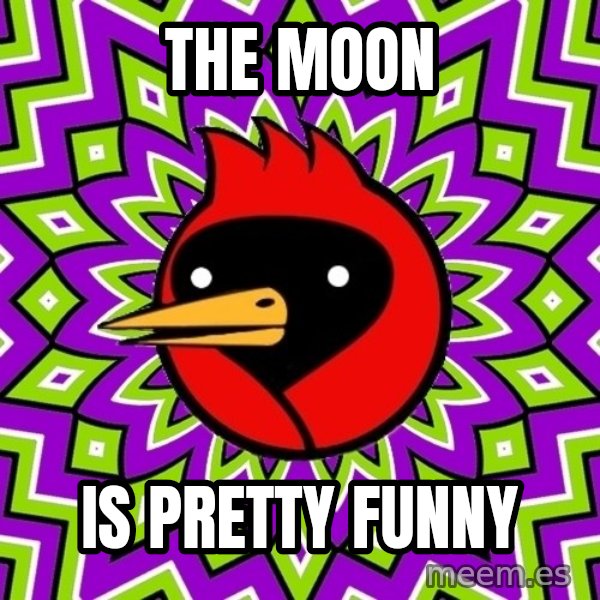 Omsk Crow meme: the moon / is pretty funny