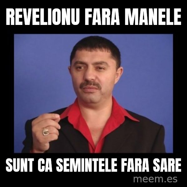 Manelistul Nicolae Guta meme: revelionu fara manele / sunt ca semintele fara sare