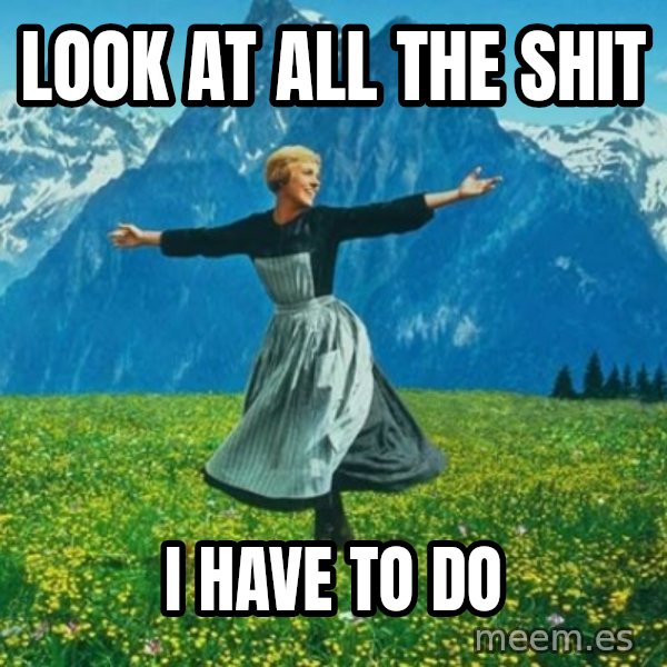 Look at All the Fucks I Give meme: Look at all the shit / i have to do
