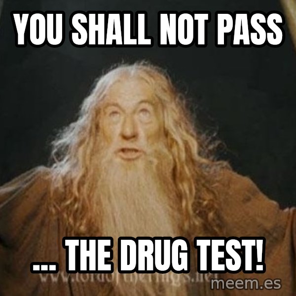 You shall not pass meme: YOU SHALL NOT PASS / ... THE DRUG TEST!