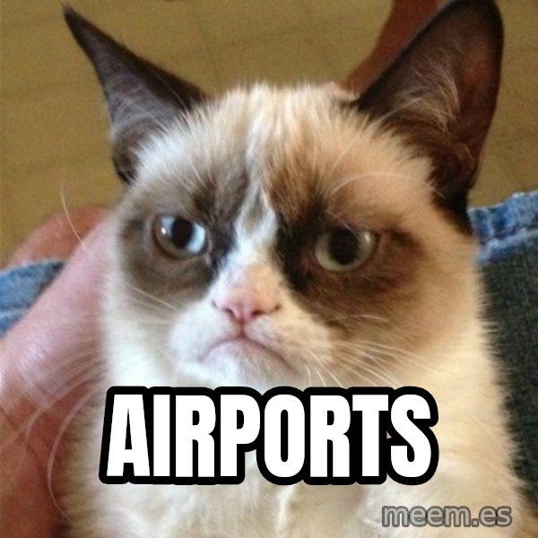 Grumpy Cat  meme: Airports