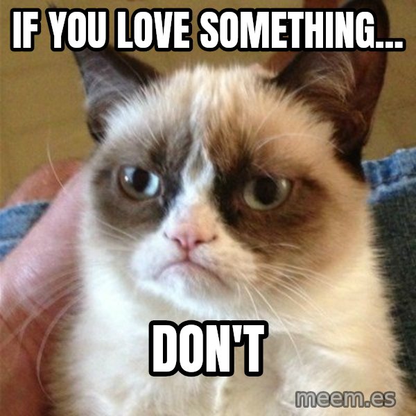 Grumpy Cat  meme: if you love something... / don't