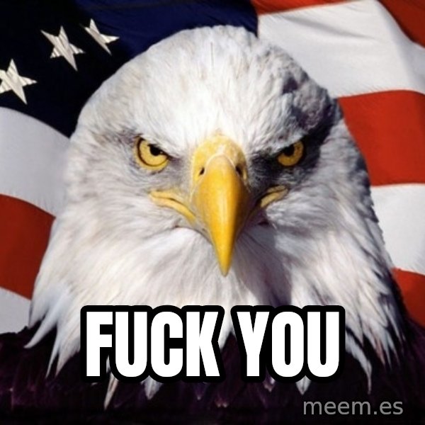 American Pride Eagle meme: FUCK YOU