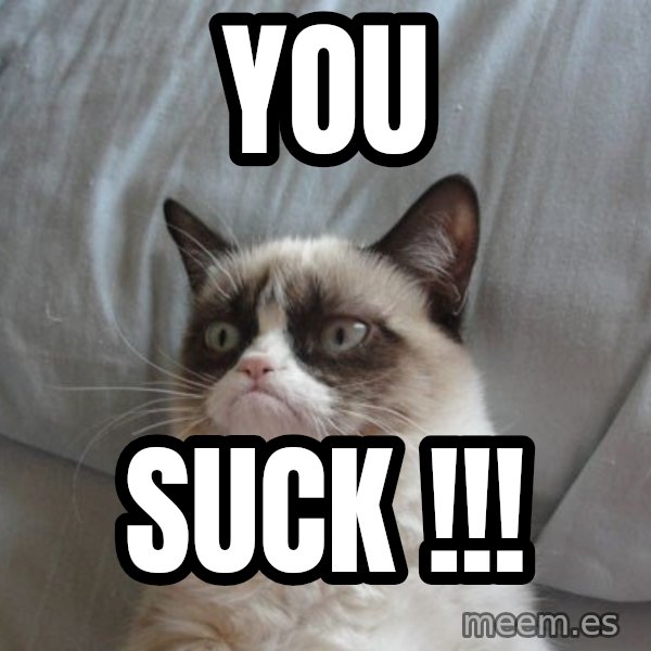 Grumpy cat good meme: You / Suck !!!