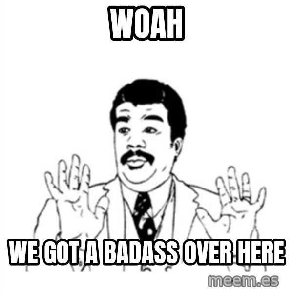 aysi meme: WOAH / WE GOT A BADASS OVER HERE