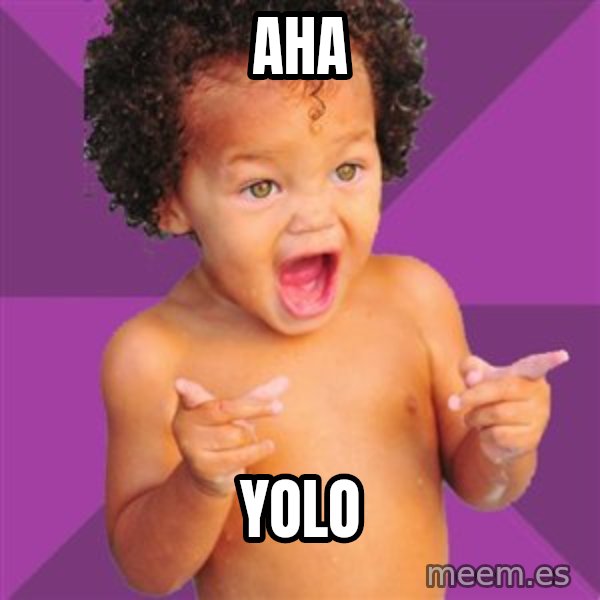 Baby $wag meme: AHA / YOLO
