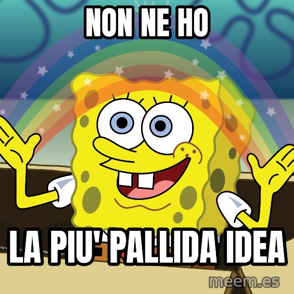 spongebob rainbow meme: Non ne ho / la piu' pallida idea