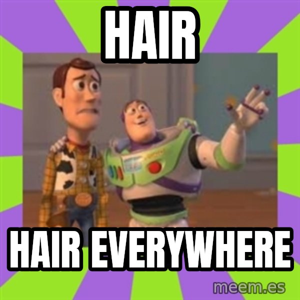 X, X Everywhere  meme: HAIR / Hair everywhere