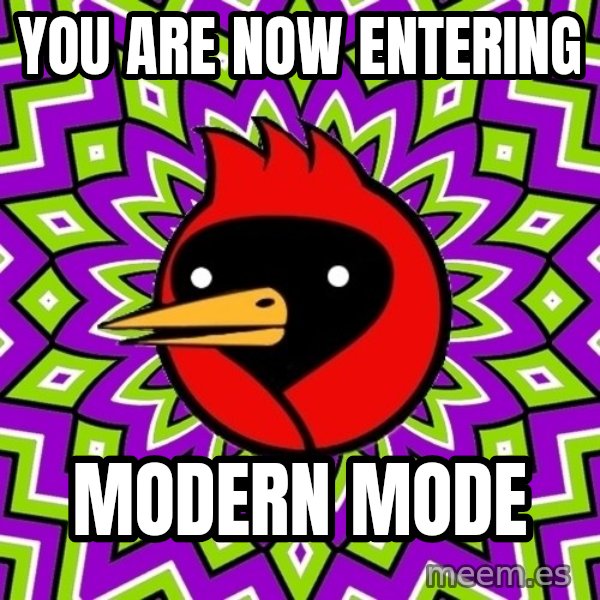 Omsk Crow meme: YOU ARE NOW ENTERING / MODERN MODE