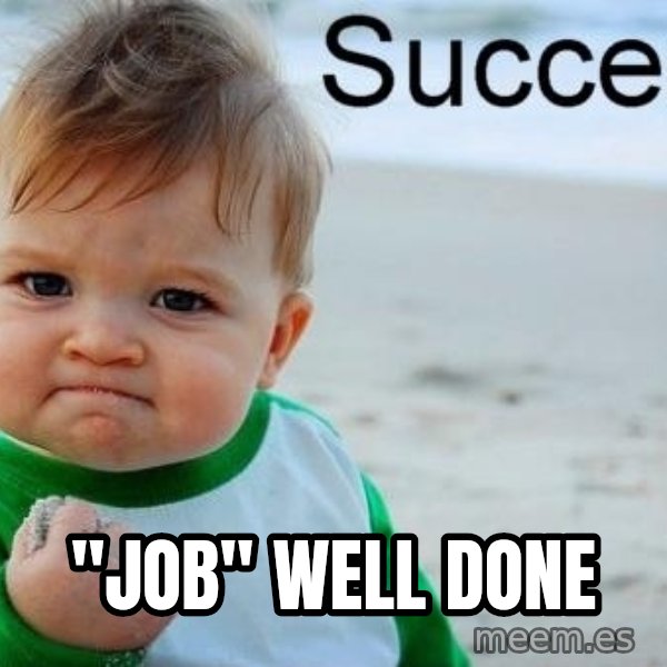 Success Kid meme: "Job" well done