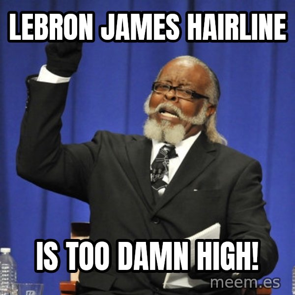 Rent Is Too Damn High meme: lebron james hairline / is too damn high!