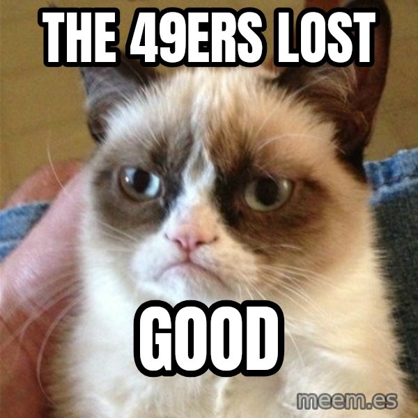 Grumpy Cat  meme: The 49ers lost / good