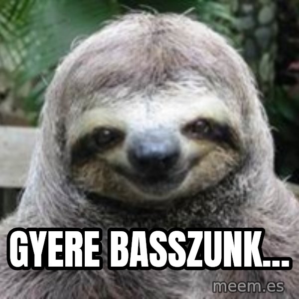 Sexual Sloth meme: Gyere basszunk...